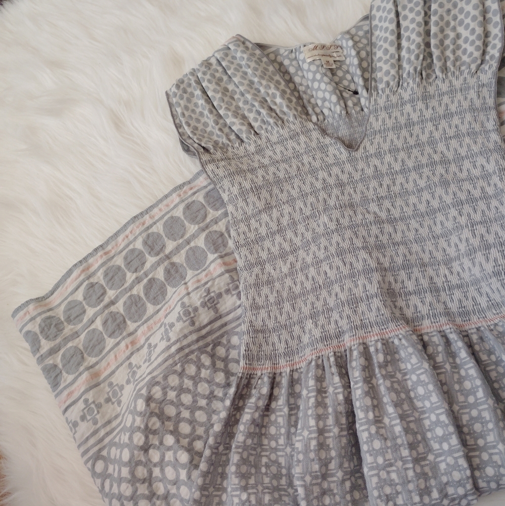 NWOT Smoked Summer Dress gray white Cap sleeve Medium Womens Medium - Picture 5 of 5